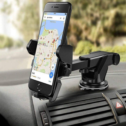 Universal Car Phone Holder with One Touch Technology - Windshield/Dashboard Mount