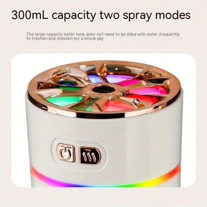 Mini Car Air Humidifier, Smart Colorful LED Light