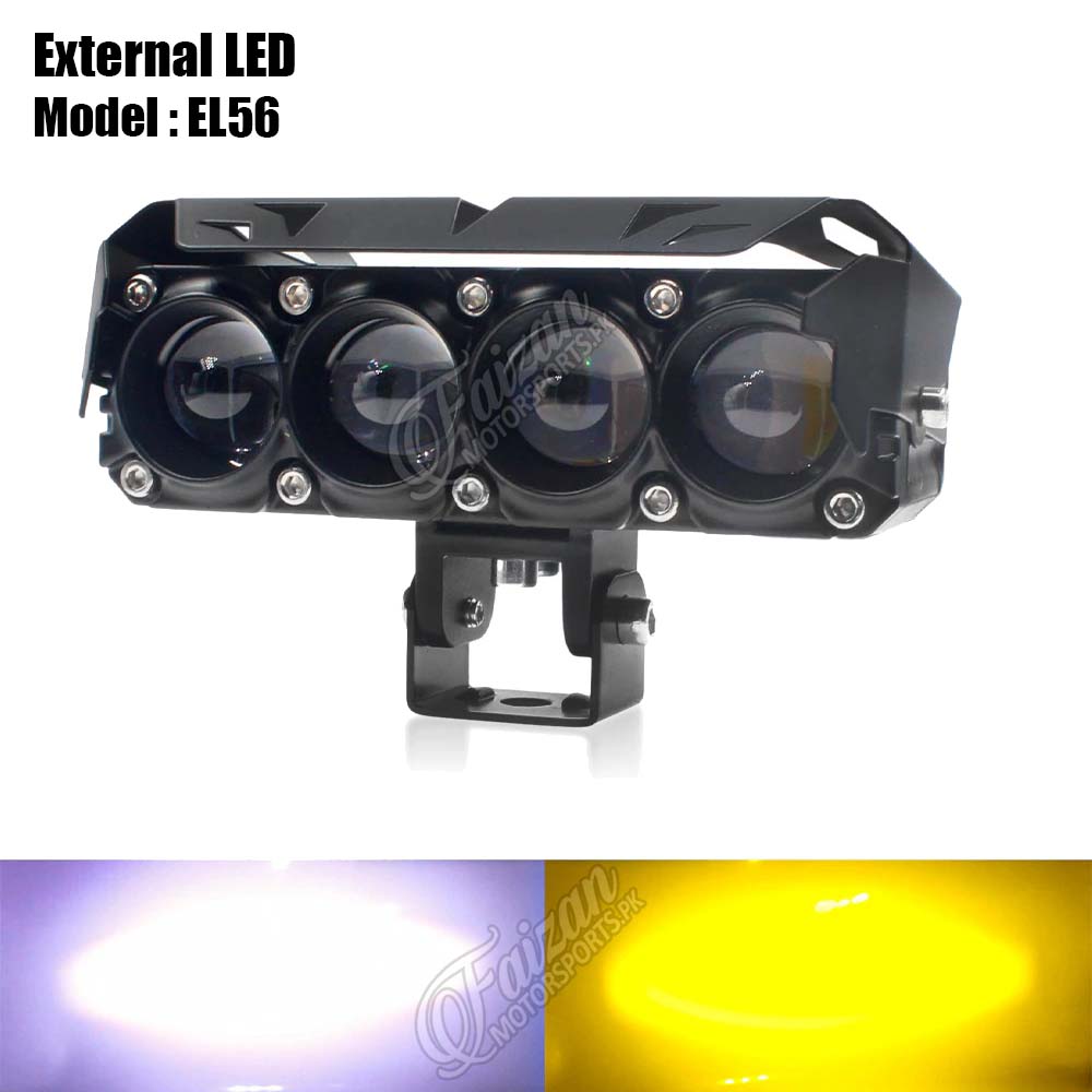 4-eye LED lights, white yellow high and low beams