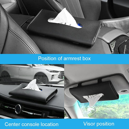 Car Sun Visor Leather Hanging Tissue Box