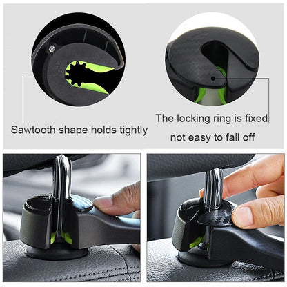 3 in 1 Car Vehicle Back Seat Headrest Hook Mobile Phone Holder Portable Seat Back Hanger Hook for Bag Purse Cloth Grocery